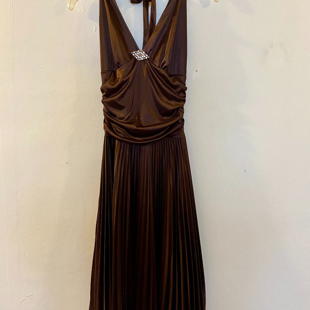 Brown Gown with Pendant